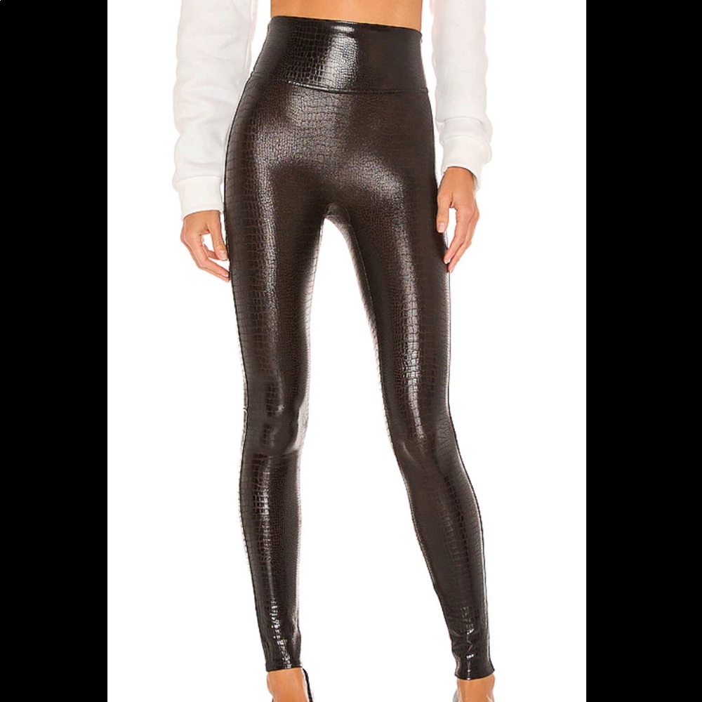 Spanx faux croc leggings